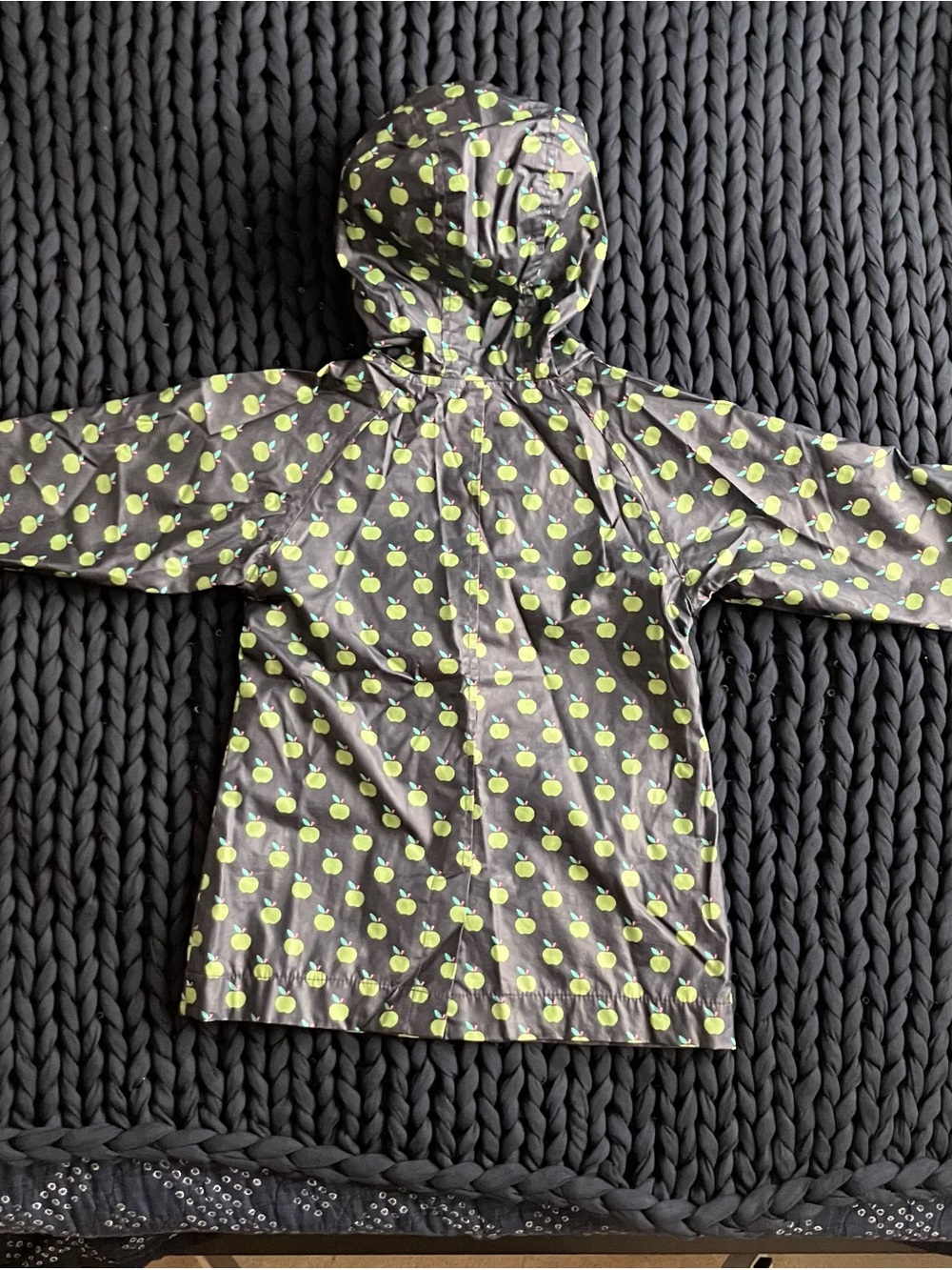 Kids Green and Navy Blue Raincoat - Picture 3 of 7